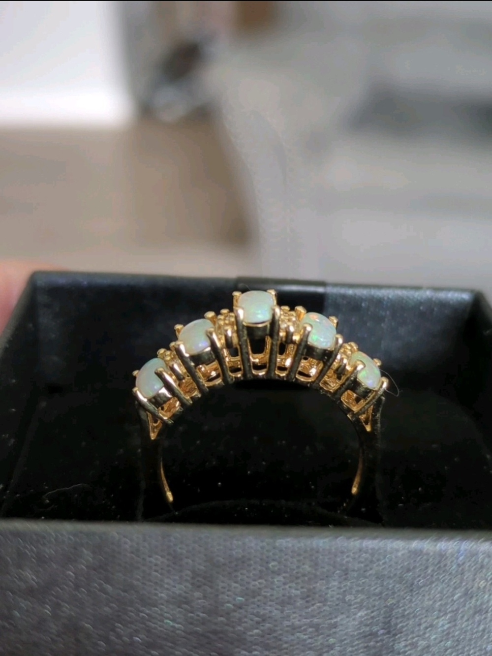 😍 Effy BH 14k YG Natural Opal Diamond Ring 3.4 grams  - sz 6.75  *GIA - Picture 4 of 12